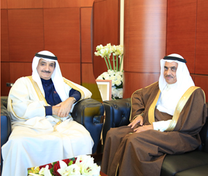 His Excellency the President of the Survey and Land Registration Bureau receives the Saudi Ambassador of the to the Kingdom of Bahrain