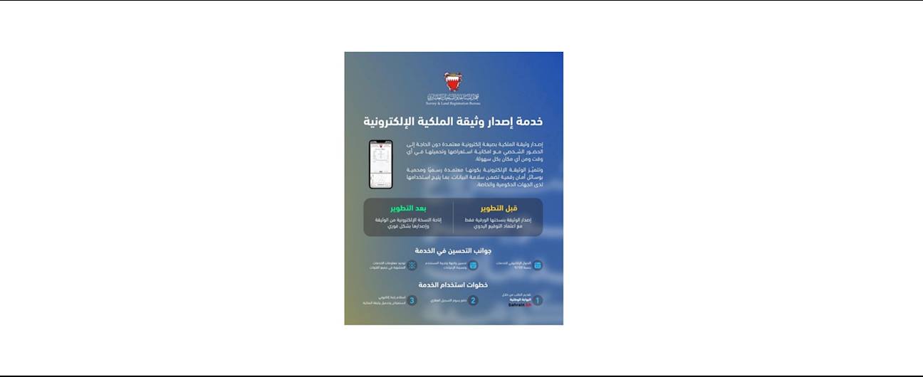 As Part of Government Efforts to Enhance Service Quality and Re-engineer Processes: Survey and Land Registration Bureau Launches Electronic Title Deed Issuance Service